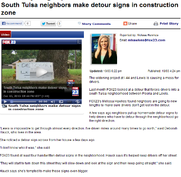 south-tulsa-neighbors-make-detour-signs-in-construction-zone